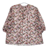 LOISIR B0132LFB622 コットンリネン コーラルプリントブラウス Sara Boccaccini ブラウス シャツ ピンク レディース ロワズィール【中古】5-0223M♪