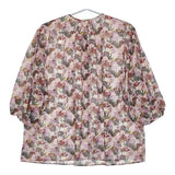 LOISIR B0132LFB622 コットンリネン コーラルプリントブラウス Sara Boccaccini ブラウス シャツ ピンク レディース ロワズィール【中古】5-0223M♪