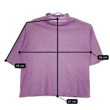 JURGEN LEHL J0113UB031 日本製 コットン モックネック 七分袖 Ｔシャツ カットソー パープル レディース ヨーガンレール【中古】5-0619S∞