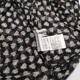 CHRISTIAN AUJARD シルク 総柄 レイヤード風 シアー 半袖Ｔシャツ カットソー ブラック ベージュ レディース クリスチャンオジャール【中古】5-0614S∞