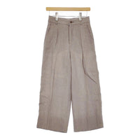 HUMAN WOMAN 077-0130543 ラミーリネンキャンパストリプルウォッシュパンツ S 定価17600円 グレー レディース ヒューマンウーマン【中古】5-0325M♪