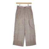 HUMAN WOMAN 077-0130543 ラミーリネンキャンパストリプルウォッシュパンツ S 定価17600円 グレー レディース ヒューマンウーマン【中古】5-0325M♪