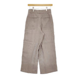 HUMAN WOMAN 077-0130543 ラミーリネンキャンパストリプルウォッシュパンツ S 定価17600円 グレー レディース ヒューマンウーマン【中古】5-0325M♪