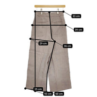 HUMAN WOMAN 077-0130543 ラミーリネンキャンパストリプルウォッシュパンツ S 定価17600円 グレー レディース ヒューマンウーマン【中古】5-0325M♪