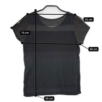 JURGEN LEHL J0122UB651 コットン 半袖Ｔシャツ カットソー ブラック ダークブラウン レディース ヨーガンレール【中古】5-0614S∞