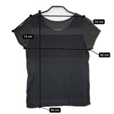 JURGEN LEHL J0122UB651 コットン 半袖Ｔシャツ カットソー ブラック ダークブラウン レディース ヨーガンレール【中古】5-0614S∞