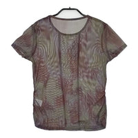 CHRISTIAN AUJARD メッシュ シアー 半袖Ｔシャツ カットソー パープル グリーン レディース クリスチャンオジャール【中古】5-0614S∞