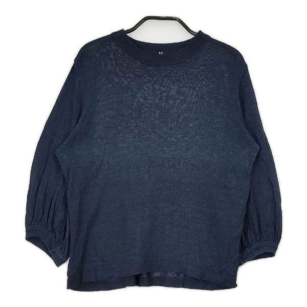 45R/45rpm インディゴギマニットギャザーTシャツ 定価25300円 ニット ネイビー レディース フォーティーファイブアールピーエム【中古】5-0619M∞