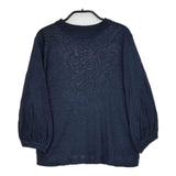 45R/45rpm インディゴギマニットギャザーTシャツ 定価25300円 ニット ネイビー レディース フォーティーファイブアールピーエム【中古】5-0619M∞