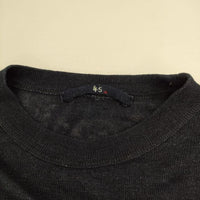45R/45rpm インディゴギマニットギャザーTシャツ 定価25300円 ニット ネイビー レディース フォーティーファイブアールピーエム【中古】5-0619M∞
