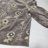 mina perhonen chum 刺繍 va2291 ブルゾン ベルベット ベロア ジャケット グレー レディース ミナペルホネン【中古】4-1117T∞