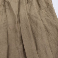 AU GARCONS リネン混 ラップ ギャザー ロングスカート ブラウン レディース オーギャルソン【中古】5-0325M♪