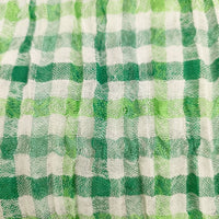 R&D.M.Co- シワ加工 ガーゼ チェック マフラー ストール グリーン レディース オールドマンズテーラー【中古】5-0615M◎