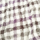 R&D.M.Co- シワ加工 ガーゼ チェック マフラー ストール パープル ホワイト レディース オールドマンズテーラー【中古】5-0615M◎