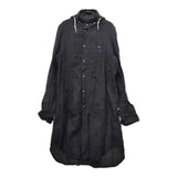 R&D.M.Co- ロングパーカー リネン フード付き ワンピース ブラック レディース オールドマンズテーラー【中古】5-0417M∞