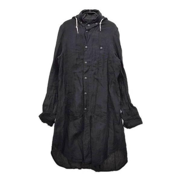 R&D.M.Co- ロングパーカー リネン フード付き ワンピース ブラック レディース オールドマンズテーラー【中古】5-0417M∞