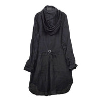 R&D.M.Co- ロングパーカー リネン フード付き ワンピース ブラック レディース オールドマンズテーラー【中古】5-0417M∞
