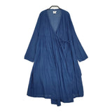 CALICO ピンタック カシュクール コットン サイズL ワンピース ブルー レディース キヤリコ/キャリコ【中古】5-0325M♪