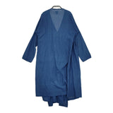 CALICO ピンタック カシュクール コットン サイズL ワンピース ブルー レディース キヤリコ/キャリコ【中古】5-0325M♪