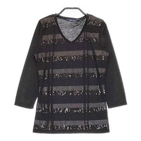 Rhythm of Life UA UNITED ARROWS 新品 スパンコール 長袖Ｔシャツ カットソー ロンＴ ブラック レディース リズムオブライフ【中古】5-0222M∞