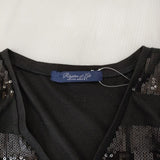 Rhythm of Life UA UNITED ARROWS 新品 スパンコール 長袖Ｔシャツ カットソー ロンＴ ブラック レディース リズムオブライフ【中古】5-0222M∞