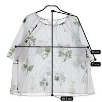 CACUMA 野の花のラグランブラウス フラワープリント ボタニカル柄 ブラウス シャツ ブルー レディース カクマ【中古】5-0417M∞