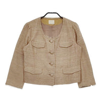 Deuxieme Classe シルク ノーカラージャケット ベージュ レディース ドゥーズィエムクラス【中古】5-0222M∞