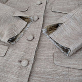 Deuxieme Classe シルク ノーカラージャケット ベージュ レディース ドゥーズィエムクラス【中古】5-0222M∞