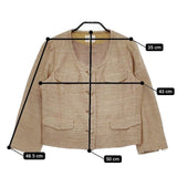 Deuxieme Classe シルク ノーカラージャケット ベージュ レディース ドゥーズィエムクラス【中古】5-0222M∞