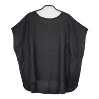 nest Robe 01212-1186 付け襟付き リネン ノースリーブ ブラウス シャツ ブラック レディース ネストローブ【中古】5-0619S∞