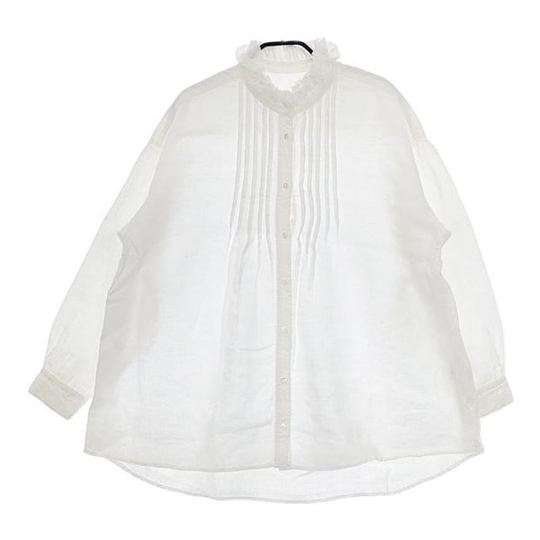 nest Robe 01221-1168 リネンフリルカラーピンタック  ブラウス シャツ 22SS ホワイト レディース ネストローブ【中古】5-0417M∞