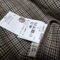 nest Robe 01214-1127 リボンタイ 千鳥格子 ウール ブラウス シャツ ブラウン レディース ネストローブ【中古】4-1127T∞