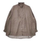 nest Robe 01201-1419 製品染め リネンフリンジカラーピンタック ブラウス シャツ チャコールグレー レディース ネストローブ【中古】5-0417M∞