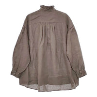 nest Robe 01201-1419 製品染め リネンフリンジカラーピンタック ブラウス シャツ チャコールグレー レディース ネストローブ【中古】5-0417M∞