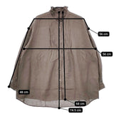 nest Robe 01201-1419 製品染め リネンフリンジカラーピンタック ブラウス シャツ チャコールグレー レディース ネストローブ【中古】5-0417M∞