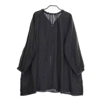 nest Robe 01241-1489 リネンラミーフリルネックチュニック ブラウス 24SS ブラック レディース ネストローブ【中古】4-0929M♪