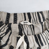 tumugu リネンコットンジャガードストライプギャザースカート tb23127 ロングスカート ベージュ ブラック レディース ツムグ【中古】5-0417M∞