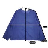 Lin francais d'antan ノーカラージャケット スナップボタン コットン 長袖シャツ ブルー レディース ランフランセダンタン【中古】5-0417M∞