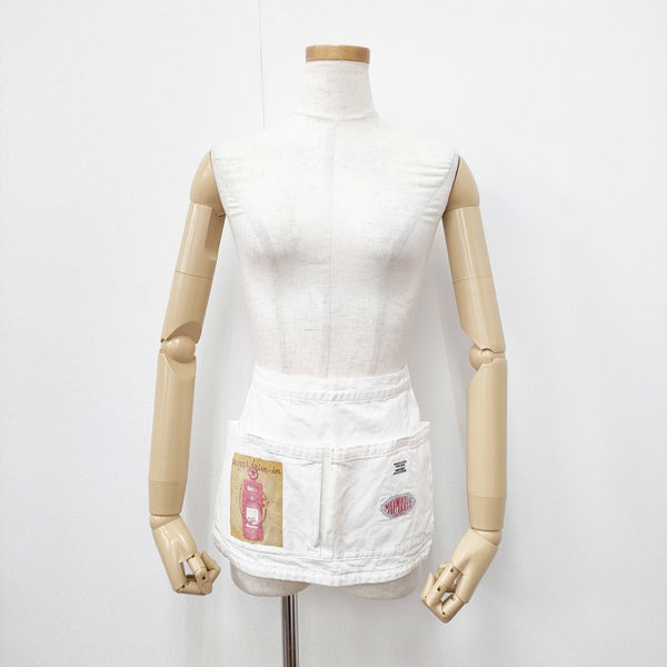 Mademoiselle NONNON エプロン ギャルソン ソムリエ 腰巻き パパス コットン エプロン ホワイト レディース マドモアゼルノンノン【中古】5-0414G◎