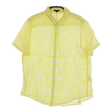 R&D.M.Co- ギンガムチェック リネン ブラウス シャツ イエロー ホワイト レディース オールドマンズテーラー【中古】5-0619S∞
