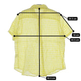 R&D.M.Co- ギンガムチェック リネン ブラウス シャツ イエロー ホワイト レディース オールドマンズテーラー【中古】5-0619S∞