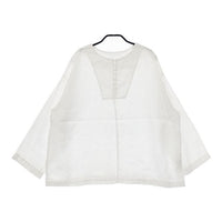 nest Robe 01231-1334 リネン ボタン2way Tブラウス 長袖シャツ 23SS ホワイト レディース ネストローブ【中古】5-0417M∞