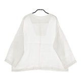 nest Robe 01231-1334 リネン ボタン2way Tブラウス 長袖シャツ 23SS ホワイト レディース ネストローブ【中古】5-0417M∞