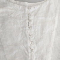nest Robe 01231-1334 リネン ボタン2way Tブラウス 長袖シャツ 23SS ホワイト レディース ネストローブ【中古】5-0417M∞