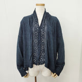45R/45rpm インディゴ超ガーゼ×レースボレロ 定価36300円 カーディガン 羽織 サイズ3 カーディガン ネイビー レディース フォーティーファイブアールピーエム【中古】5-0711M◎