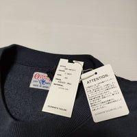 R&D.M.Co- OMT PRINT CREW SWEAT 定価28600円 OLDMAN'S TAILOR  裏毛 スウェット ネイビー レディース オールドマンズテーラー【中古】4-1127T∞