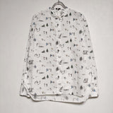 R&D.M.Co- SNOW DIARY スノーダイヤリー 定価38500円 no.5103 長袖 ブラウス シャツ ホワイト マルチ レディース オールドマンズテーラー【中古】4-1102M∞