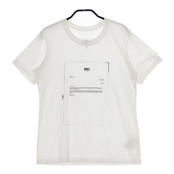 MM6/Maison Margiela RECORDING PAPER PRINTED TEE S32GC0498  半袖Ｔシャツ カットソー 19SS ホワイト レディース エムエム6/メゾンマルジェラ【中古】5-0601S∞