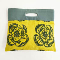 mina perhonen vs9856 flag bag hope フラッグバッグ 刺繍 トートバッグ イエロー レディース ミナペルホネン【中古】5-0319G∞