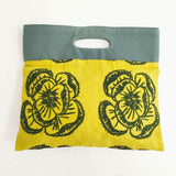 mina perhonen vs9856 flag bag hope フラッグバッグ 刺繍 トートバッグ イエロー レディース ミナペルホネン【中古】5-0319G∞